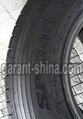 Dunlop SP346+ (рулевая) 315/70 R22.5 156/150L 20PR HL - Фото модели шины на боковине